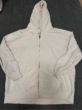 American Eagle white zip up hoodie Size L/XL #loungewear #cozy